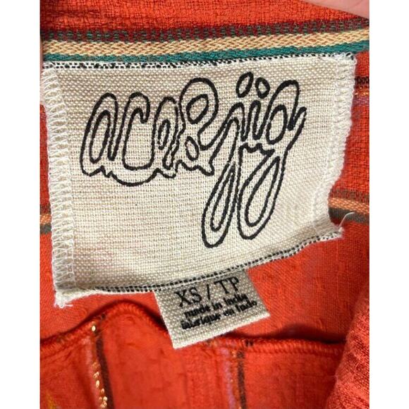 ACE & JIG Sz XS Barrett Blouse Orange Stripe Shirt Top Rhumba Textile - Picture 3 of 8